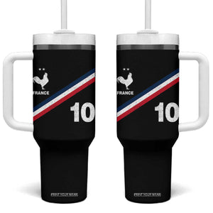 France Football Coq Tumbler With Handle French Flag Stripes Number 10 Athletic Soccer National Pride