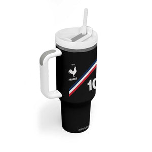 France Football Coq Tumbler With Handle French Flag Stripes Number 10 Athletic Soccer National Pride