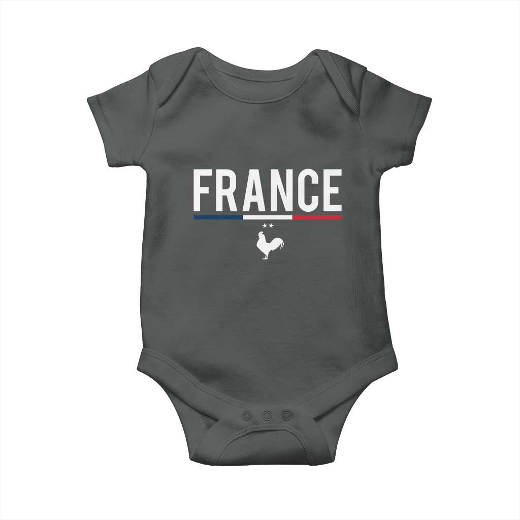 France Gallic Rooster Sports Throwback Design Vintage French Flag Baby Onesie
