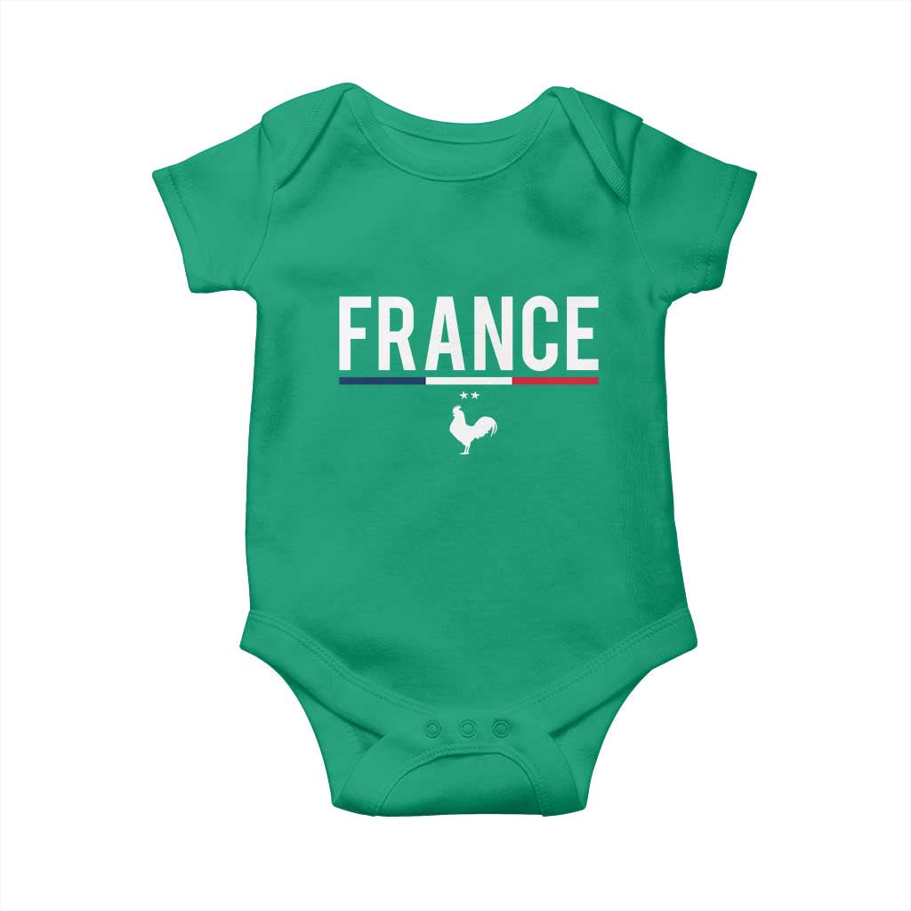 France Gallic Rooster Sports Throwback Design Vintage French Flag Baby Onesie