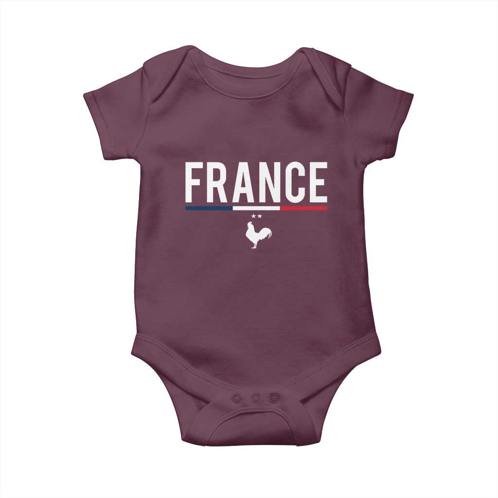 France Gallic Rooster Sports Throwback Design Vintage French Flag Baby Onesie