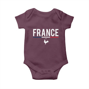 France Gallic Rooster Sports Throwback Design Vintage French Flag Baby Onesie