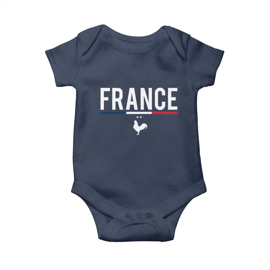 France Gallic Rooster Sports Throwback Design Vintage French Flag Baby Onesie
