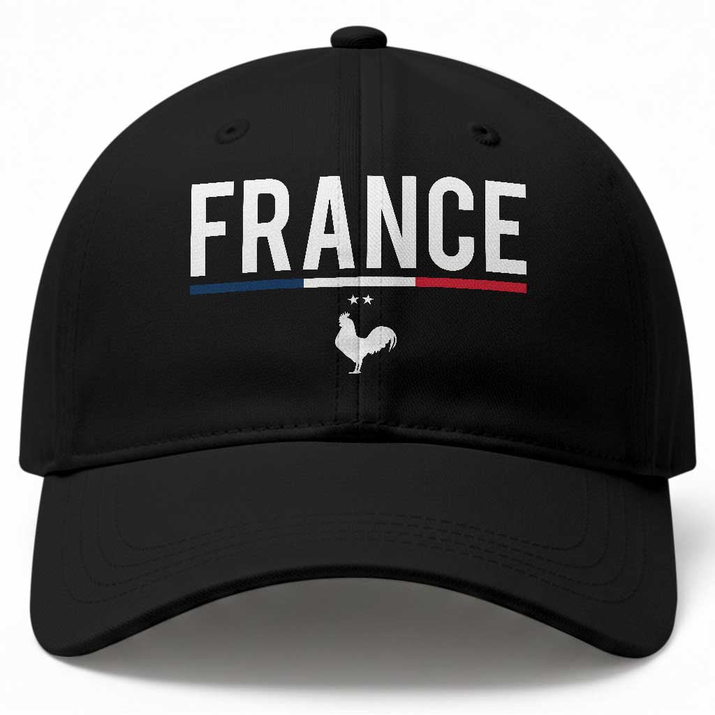 France Gallic Rooster Sports Throwback Design Vintage French Flag Baseball Cap