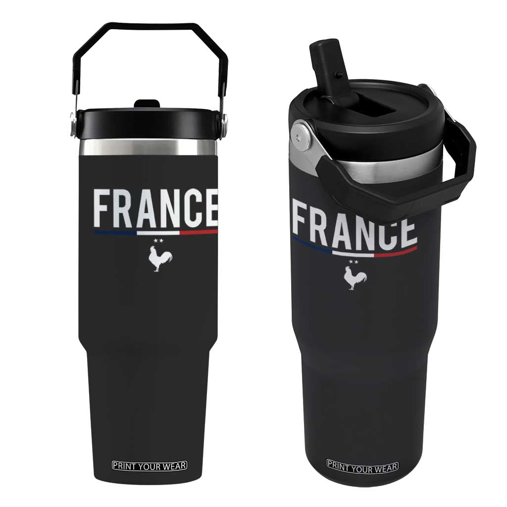 France Gallic Rooster Sports Throwback Design Vintage French Flag Flip Straw Tumbler TS11 One Size: 30 oz Black Print Your Wear