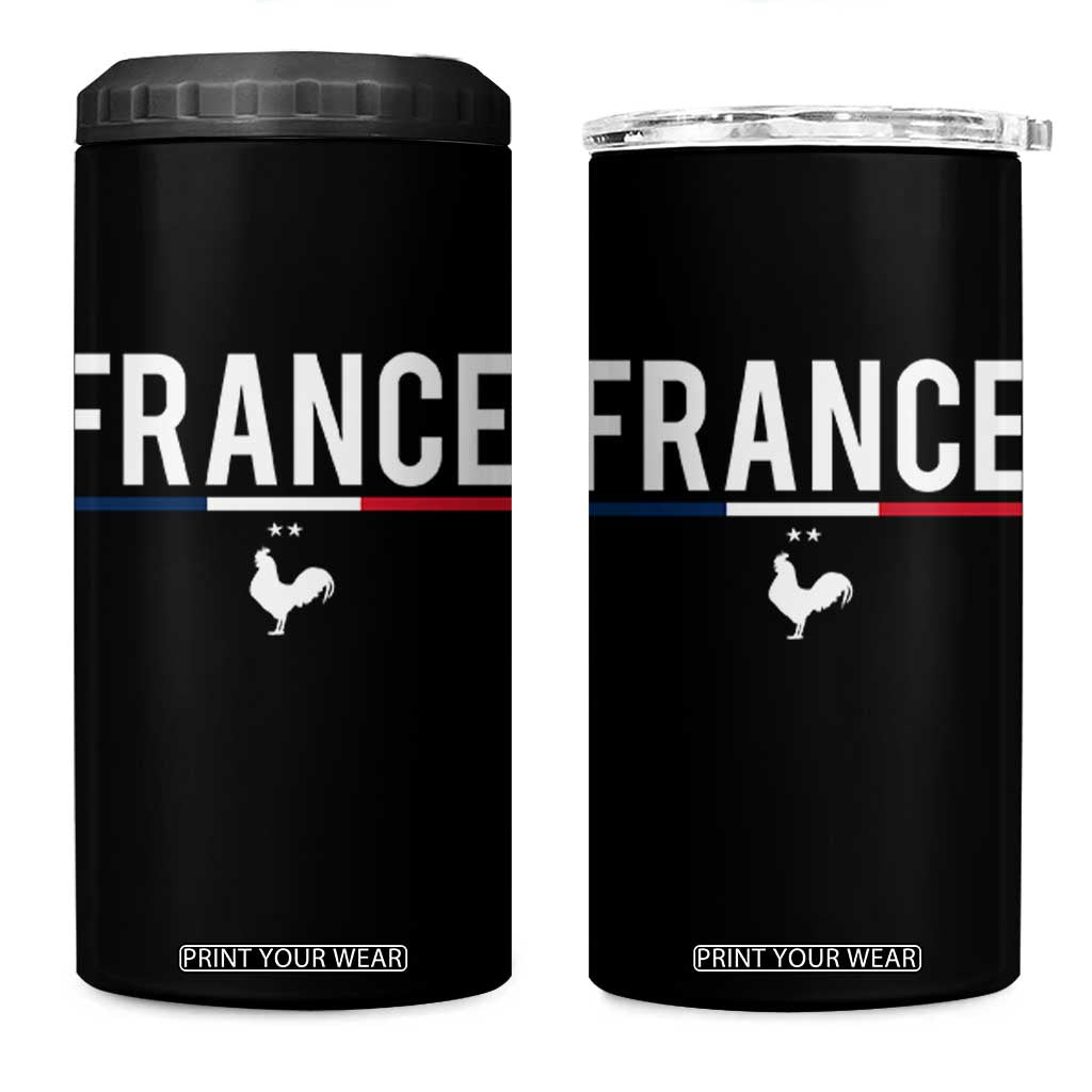 France Gallic Rooster Sports Throwback Design Vintage French Flag 4 in 1 Can Cooler Tumbler TS11 One Size: 16 oz Black Print Your Wear