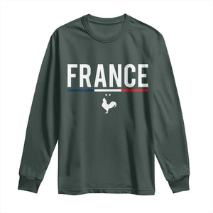 France Gallic Rooster Sports Throwback Design Vintage French Flag Long Sleeve Shirt