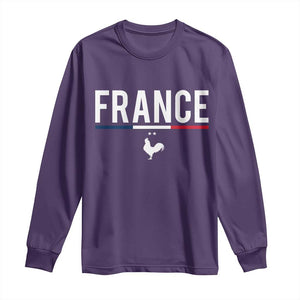 France Gallic Rooster Sports Throwback Design Vintage French Flag Long Sleeve Shirt