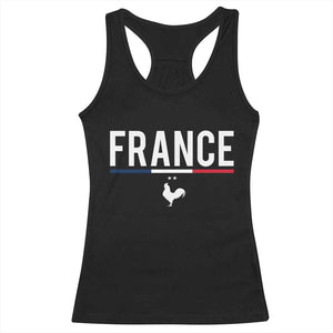 France Gallic Rooster Sports Throwback Design Vintage French Flag Racerback Tank Top