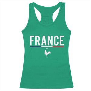 France Gallic Rooster Sports Throwback Design Vintage French Flag Racerback Tank Top