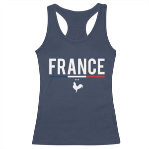 France Gallic Rooster Sports Throwback Design Vintage French Flag Racerback Tank Top