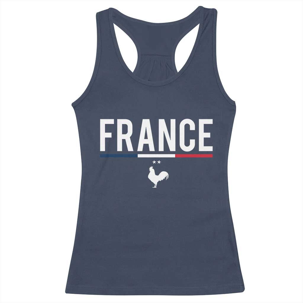 France Gallic Rooster Sports Throwback Design Vintage French Flag Racerback Tank Top TS11 Navy Print Your Wear