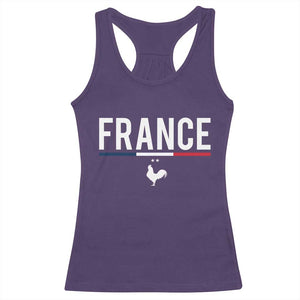 France Gallic Rooster Sports Throwback Design Vintage French Flag Racerback Tank Top