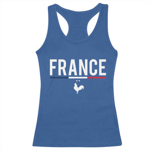 France Gallic Rooster Sports Throwback Design Vintage French Flag Racerback Tank Top