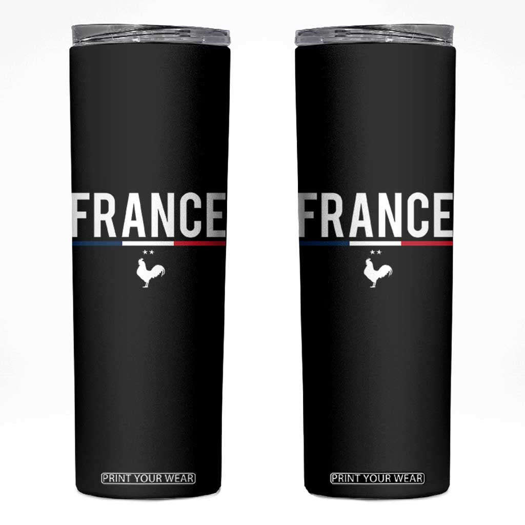 France Gallic Rooster Sports Throwback Design Vintage French Flag Skinny Tumbler TS11 Black Print Your Wear
