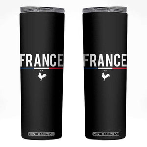 France Gallic Rooster Sports Throwback Design Vintage French Flag Skinny Tumbler TS11 Black Print Your Wear