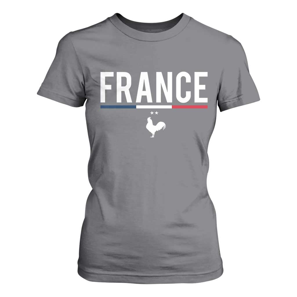 France Gallic Rooster Sports Throwback Design Vintage French Flag T Shirt For Women