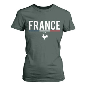 France Gallic Rooster Sports Throwback Design Vintage French Flag T Shirt For Women