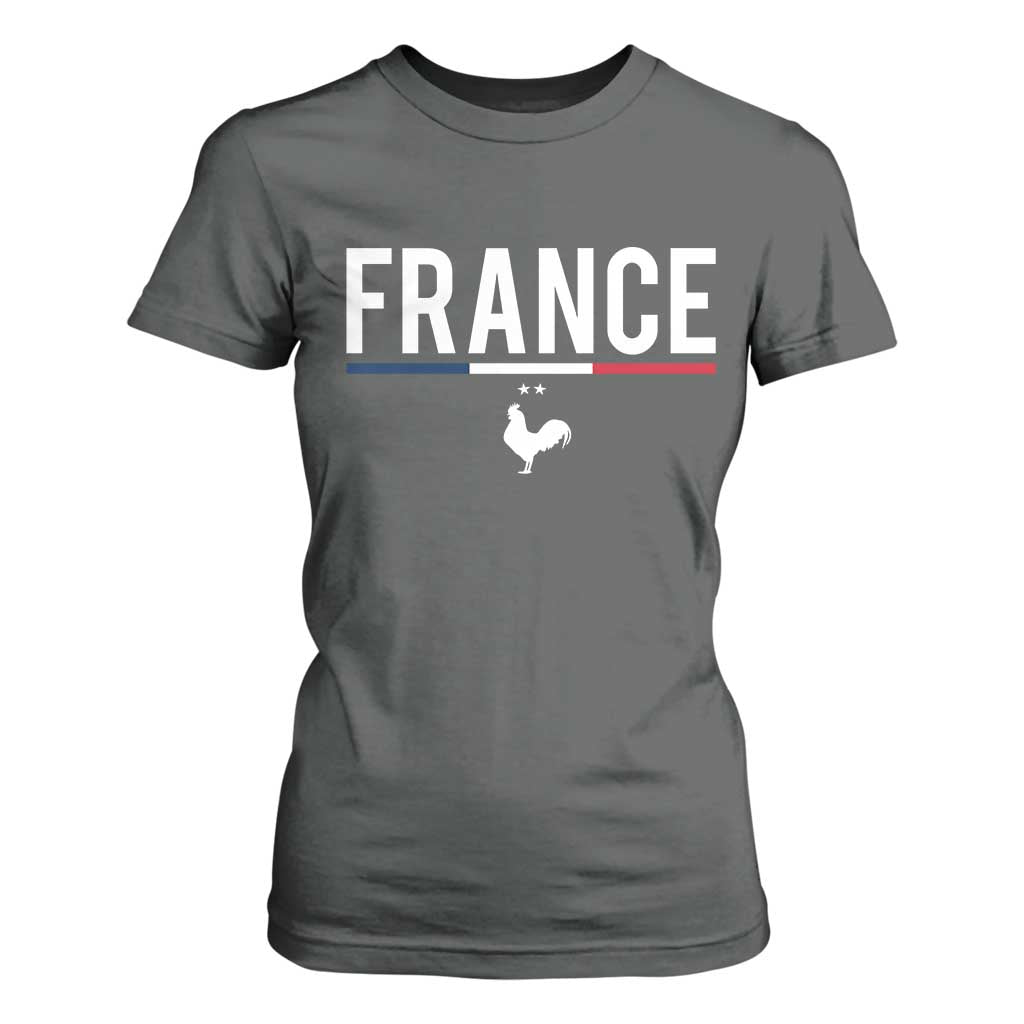 France Gallic Rooster Sports Throwback Design Vintage French Flag T Shirt For Women