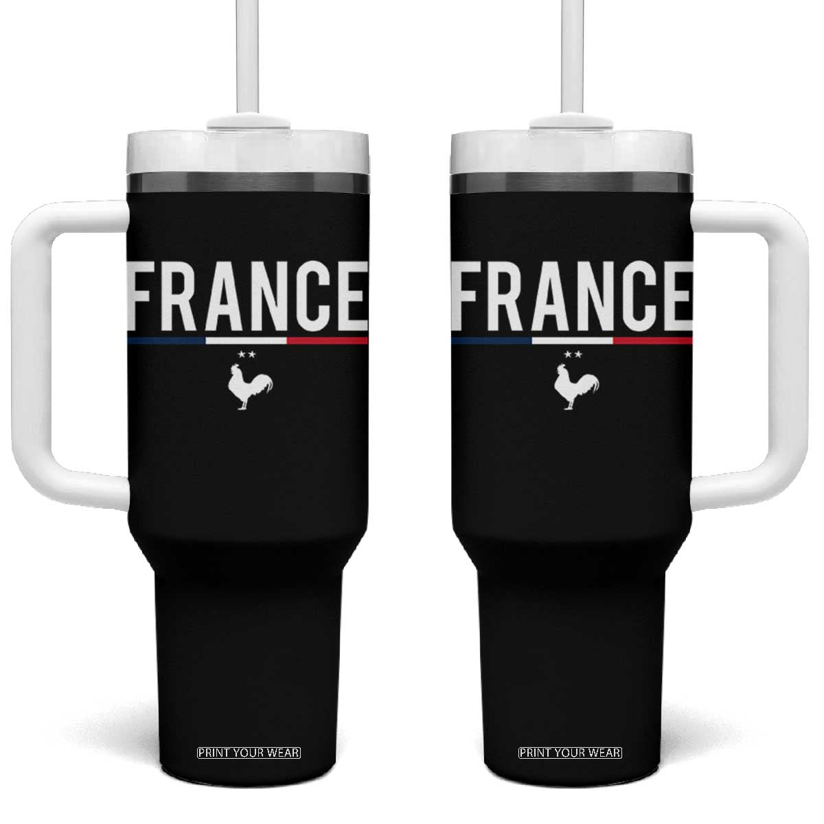 France Gallic Rooster Sports Throwback Design Vintage French Flag Tumbler With Handle TS11 One Size: 40 oz Black Print Your Wear