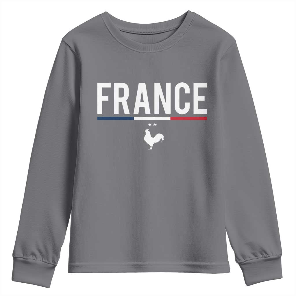 France Gallic Rooster Sports Throwback Design Vintage French Flag Youth Sweatshirt