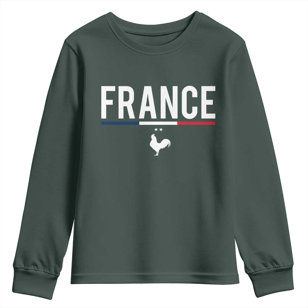 France Gallic Rooster Sports Throwback Design Vintage French Flag Youth Sweatshirt