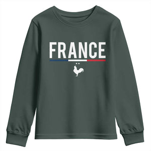 France Gallic Rooster Sports Throwback Design Vintage French Flag Youth Sweatshirt