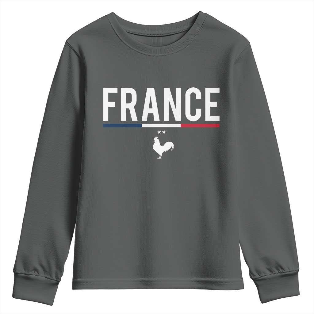 France Gallic Rooster Sports Throwback Design Vintage French Flag Youth Sweatshirt