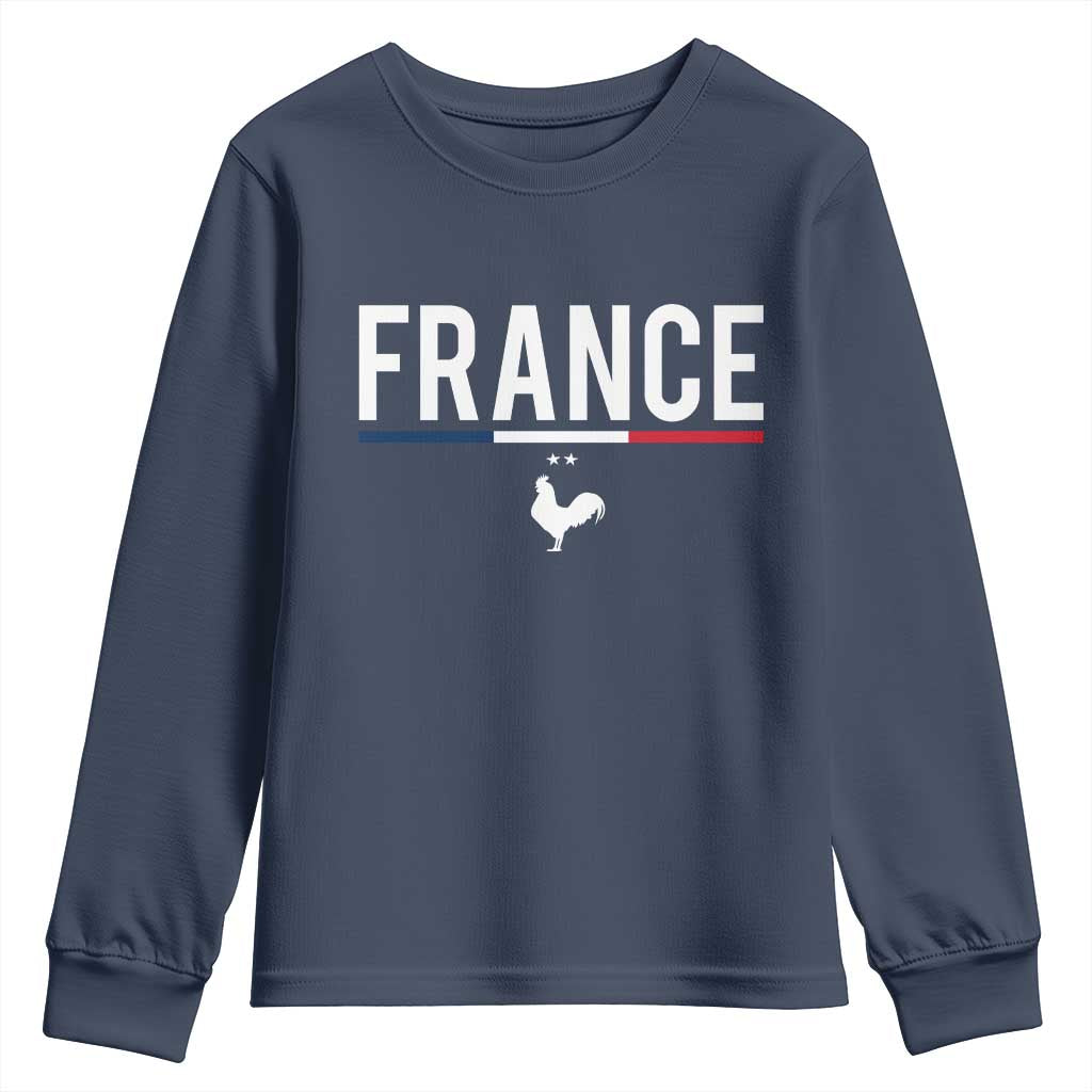 France Gallic Rooster Sports Throwback Design Vintage French Flag Youth Sweatshirt