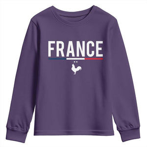 France Gallic Rooster Sports Throwback Design Vintage French Flag Youth Sweatshirt