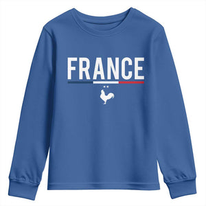 France Gallic Rooster Sports Throwback Design Vintage French Flag Youth Sweatshirt