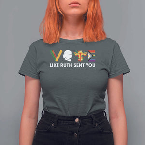 Vote Like Ruth Sent You T Shirt For Women RBG Feminist Women's Rights TS11 Dark Heather Print Your Wear