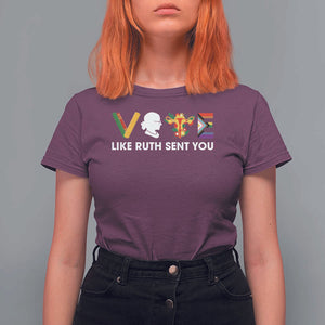 Vote Like Ruth Sent You T Shirt For Women RBG Feminist Women's Rights TS11 Maroon Print Your Wear