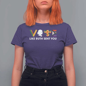 Vote Like Ruth Sent You T Shirt For Women RBG Feminist Women's Rights TS11 Purple Print Your Wear