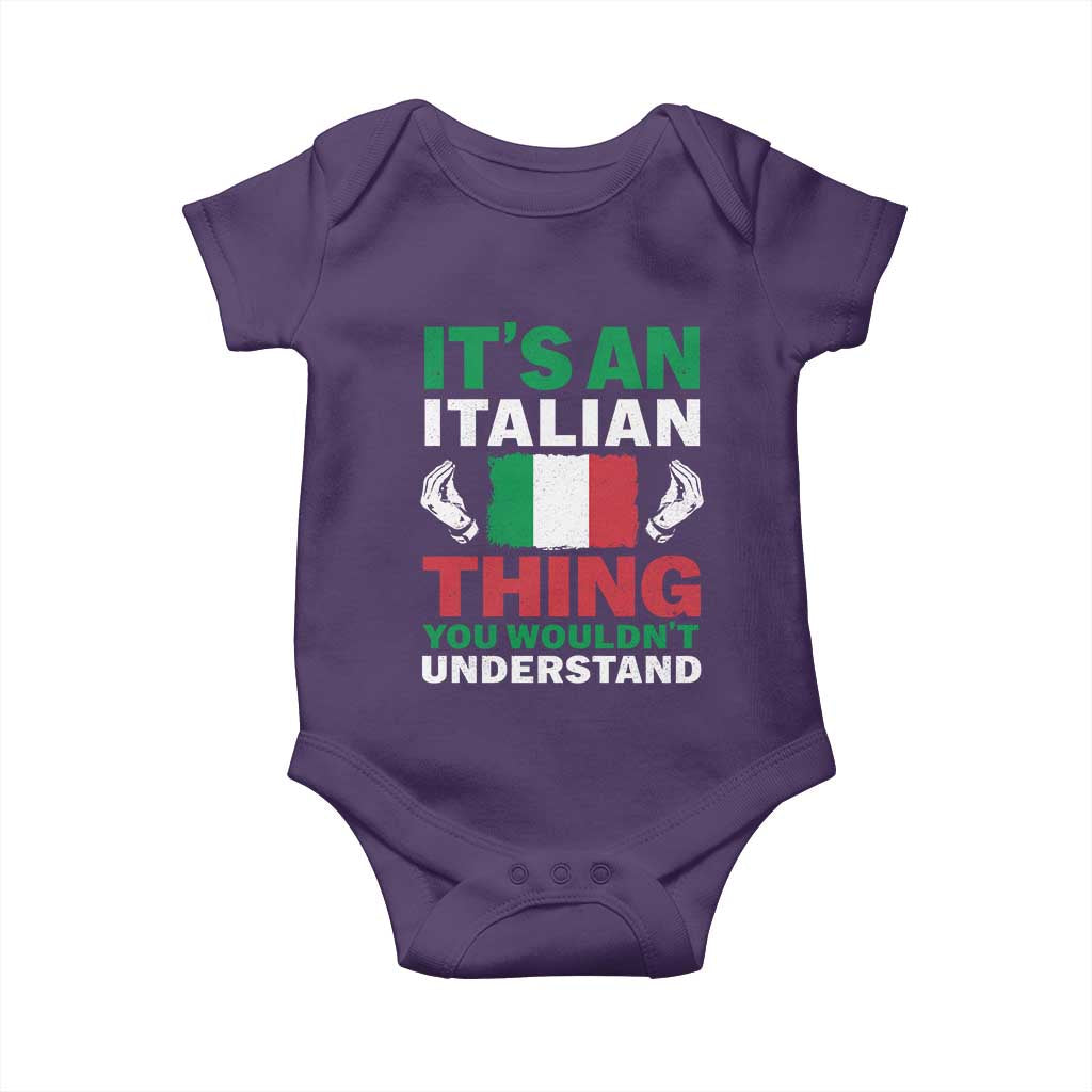 Its An Italian Thing You Wouldnt Understand Baby Onesie Che Vuoi Italian Flag TS11 Purple Print Your Wear