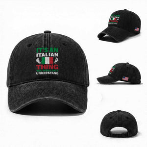 Its An Italian Thing You Wouldnt Understand Washed Cotton Baseball Cap Che Vuoi Italian Flag TS11 Washed Cap Universal Fit Black Print Your Wear