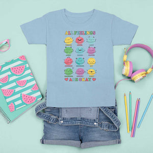 All Feelings Are Okay T Shirt For Kid School Teacher Psychologist Counselor Planets Back To School TS11 Light Blue Print Your Wear