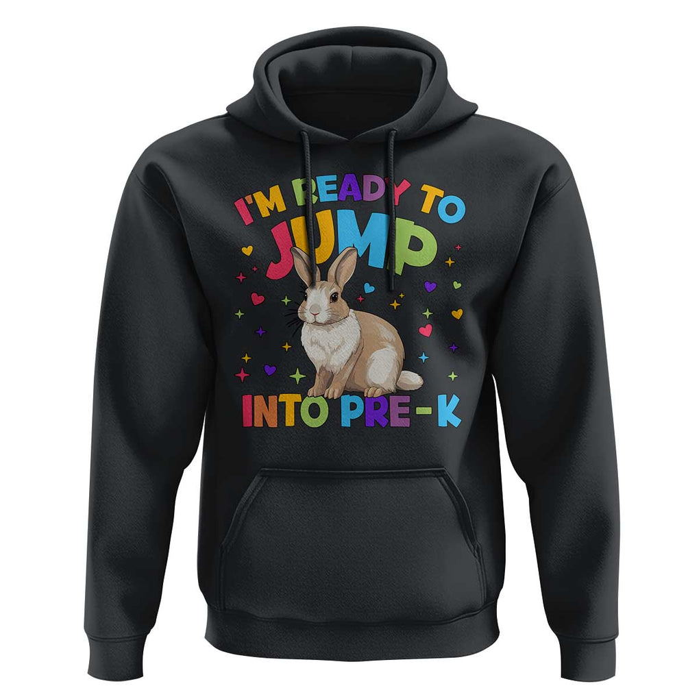 I'm Ready To Jump Into Pre-K Hoodie Back To School Rabbit Heart TS11 Black Print Your Wear