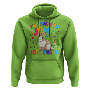 I'm Ready To Jump Into Pre-K Hoodie Back To School Rabbit Heart TS11 Lime Print Your Wear