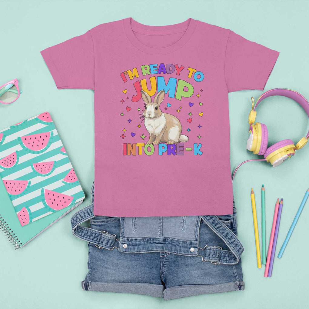 I'm Ready To Jump Into Pre-K T Shirt For Kid Back To School Rabbit Heart TS11 Azalea Print Your Wear