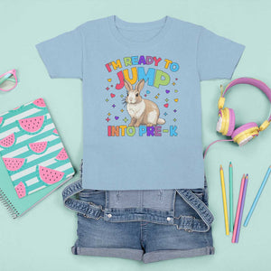 I'm Ready To Jump Into Pre-K T Shirt For Kid Back To School Rabbit Heart TS11 Light Blue Print Your Wear