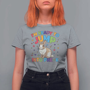 I'm Ready To Jump Into Pre-K T Shirt For Women Back To School Rabbit Heart TS11 Sport Gray Print Your Wear