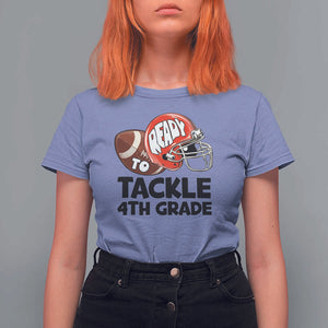 Ready To Tackle 4th Grade T Shirt For Women Back To School Football Helmet TS11 Violet Print Your Wear