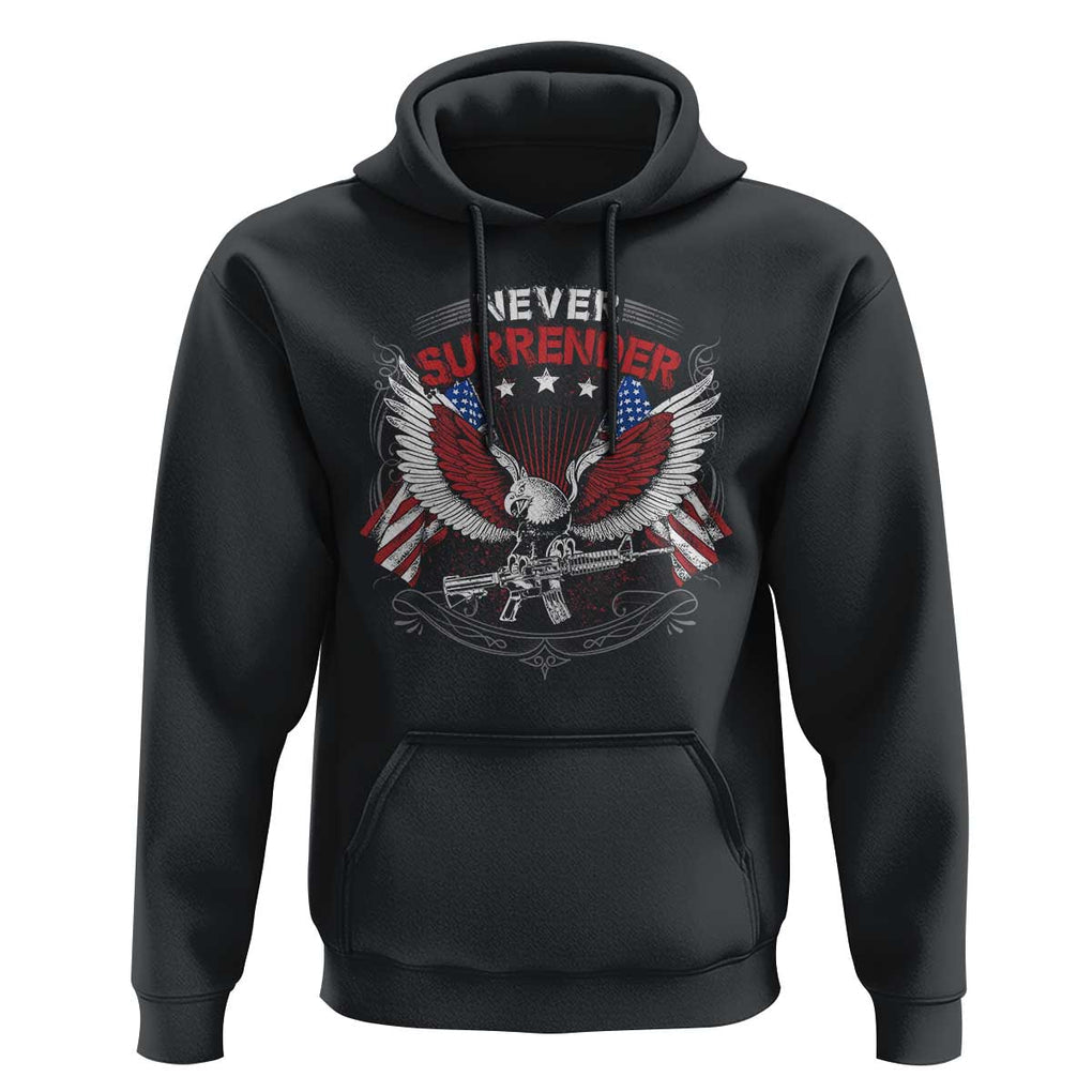 Trump 2024 Hoodie Never Surrender Presidential Election Eagle US Flag TS11 Black Print Your Wear
