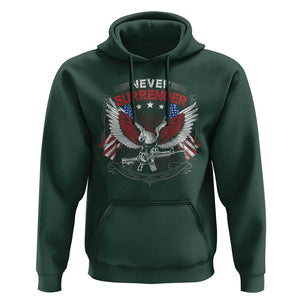 Trump 2024 Hoodie Never Surrender Presidential Election Eagle US Flag TS11 Dark Forest Green Print Your Wear