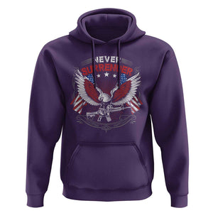 Trump 2024 Hoodie Never Surrender Presidential Election Eagle US Flag TS11 Purple Print Your Wear