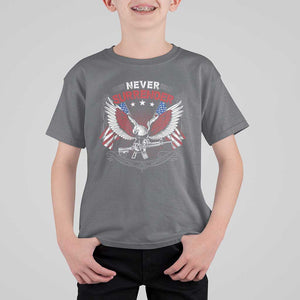 Trump 2024 T Shirt For Kid Never Surrender Presidential Election Eagle US Flag TS11 Charcoal Print Your Wear