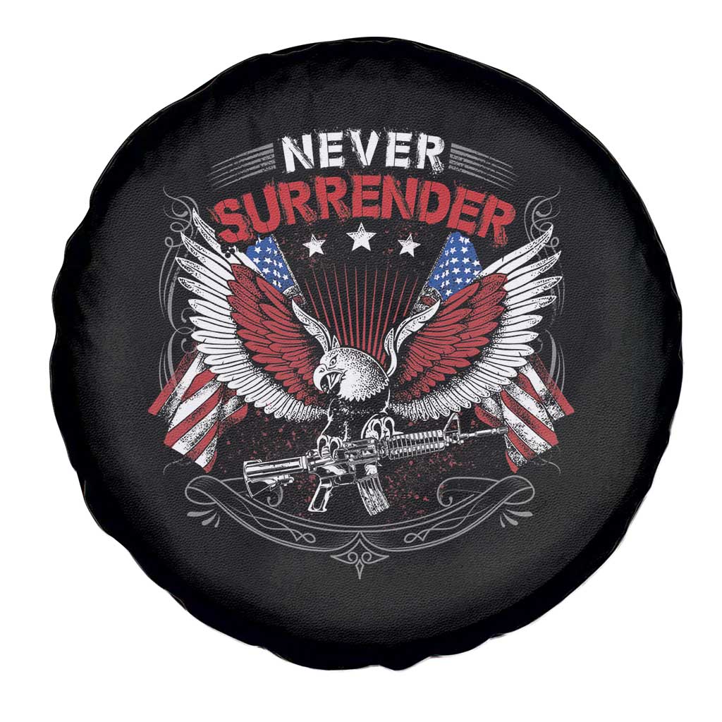 Trump 2024 Spare Tire Cover Never Surrender Presidential Election Eagle US Flag TS11 Print Your Wear