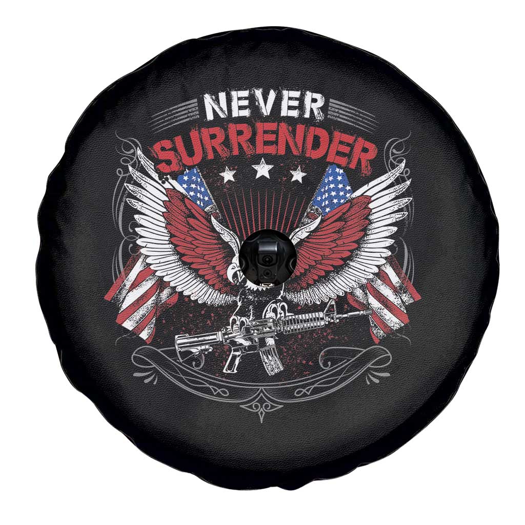 Trump 2024 Spare Tire Cover Never Surrender Presidential Election Eagle US Flag TS11 Print Your Wear