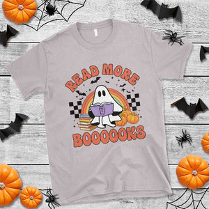 Halloween Teacher T Shirt Read More Books Cute Ghost Reading Pumpkin TS11 Ice Gray Print Your Wear